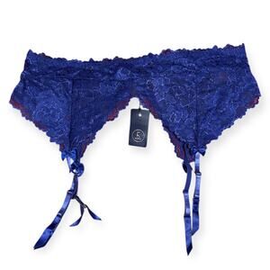 NWT Fox & Royal Olivia Lace Garter Belt Turkish Blue M/L (18–20)